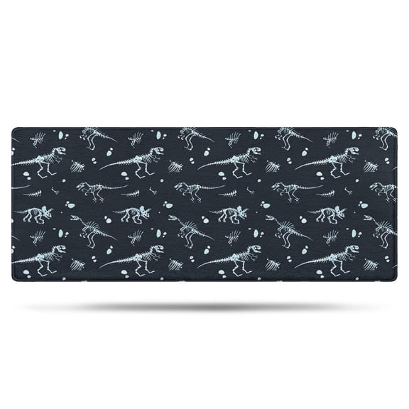 Black White Dinosaurs Fossils Pattern Bathroom Rugs Mat,Non Slip Microfiber Bathroom Rug,Rubber Backing,Soft Bathroom Mats for Bathroom Floor,Tub and Shower,60x24in(150x60cm)