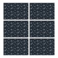 thumbnail image 1 of Black White Dinosaurs Fossils Pattern Summer Placemats Table Placemats Set Of 6-Linen Kitchen Washable Placemats Table Mats 11.8"x17.7" Non-Slip Heat Resistant, 1 of 5