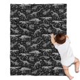 thumbnail image 1 of Black White Dinosaurs Skeletons Pattern Blanket,Comfortable Soft Lamb Wool Throw Blanket,All Season,Warm Lightweight Blankets for Sofa Bed Couch Living Room Chair,30"x40", 1 of 4