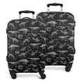 thumbnail image 1 of Black White Dinosaurs Skeletons Pattern Luggage Cover Fashion Suitcase Cover Baggage Covers Fit 25-28 Inch Luggage (Go Travel), 1 of 5