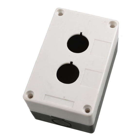 Black White Double Holes Pushbutton Switch Control Station Box