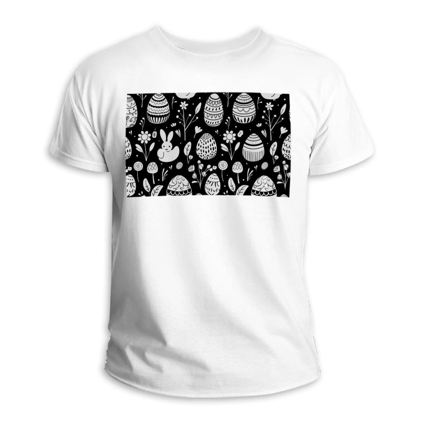 Black White Easter Classic White 100 Cotton TShirt Men's Casual