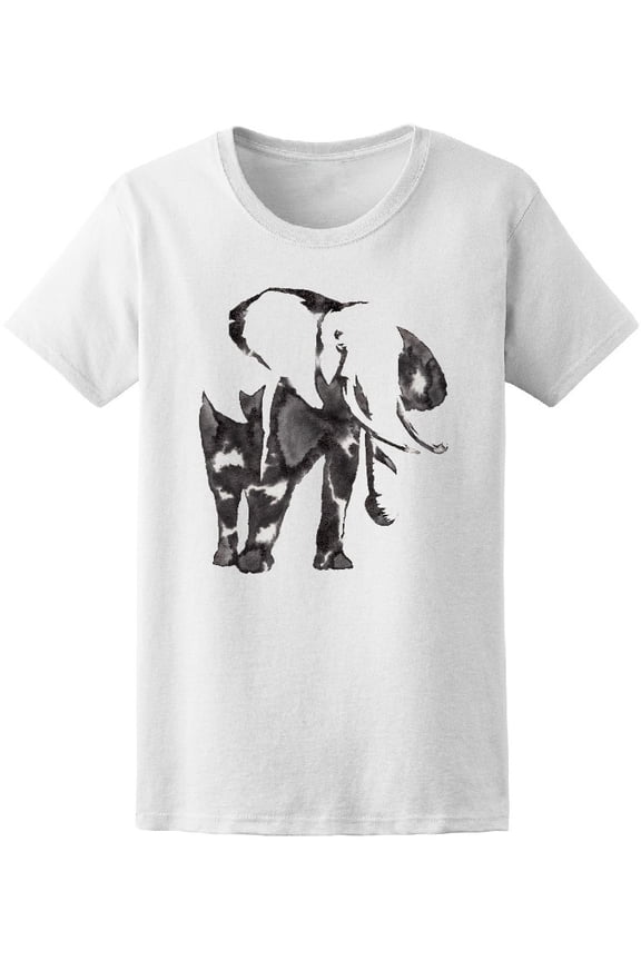 Black & White Elephant T-Shirt Men -Image by Shutterstock, Male Large