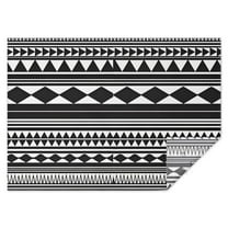 Black White Ethnic Pattern Rectangle Tablecloth 60"x84",Waterproof Polyester Rectangle Table Cloth, Wipeable Spillproof Polyester Tablecloth for Dining, Camping, Indoor and Outdoor