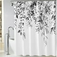 thumbnail image 1 of Black and White Eucalyptus Leaves Shower Curtain, Watercolor Plant Floral Bathroom Shower Curtain, Fabric Waterproof Botanical Shower Curtain with 12 Hooks, 72 x 72 Inch, 1 of 6