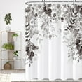 thumbnail image 1 of Black and White Eucalyptus Shower Curtain for Bathroom with 12 Hooks, Waterproof Enhanced Shower Curtains with Plant Leaves, Floral Shower Curtain Inspired by Nature for Decoratin-72x84, 1 of 6