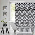thumbnail image 1 of Black White Extra Long Shower Curtain 72x84in,Boho Geometry Fabric Shower Curtains Sets for Bathroom,Farmhouse Stripe Bath Curtain Minimalist Art Curtain with Hooks, 1 of 6