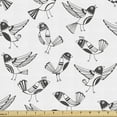 thumbnail image 1 of Ambesonne Black and White Fabric by the Yard Upholstery, Curious Bird Motifs, 1 Yard, Black White, 1 of 5