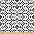 thumbnail image 1 of Ambesonne Black and White Fabric by the Yard Upholstery, Floral Retro Circle, 1 Yard, Black White, 1 of 5