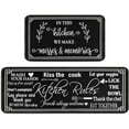 thumbnail image 1 of Black and White Farmhouse Kitchen Mats for Floor Set of 2, Floor, Comfort Standing Rugs and Mat, Non-Slip Washable Rug, 17'''' X 47'''' + 17\u201dx30\u201c, 1 of 6
