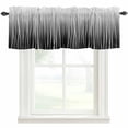 thumbnail image 1 of Black White Farmhouse Short Window Curtain Valances, Ombre Gradient Striped Minimalist Texture Rod Pocket Kitchen Valances for Living Room Bedroom Bathroom Cafe 54" x 18", 1 of 8
