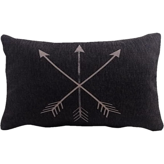 Black and White Feather Retro Magic Boho Arrow Pattern 12x20 Inch Linen Bohemian Geometric Lumbar Throw Pillow Case Decorative Cushion Slipcover Home Decor Sofa Accent Pillowcase Slip Cover