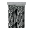 thumbnail image 1 of Black and White Fitted Sheet & Pillow Sham Set, Barcode Pattern Abstraction Vertical Stripes in Grayscale Colors, Decorative Printed 6 Piece Bedding Decor Set, Calking, Black Grey White, by Ambesonne, 1 of 3