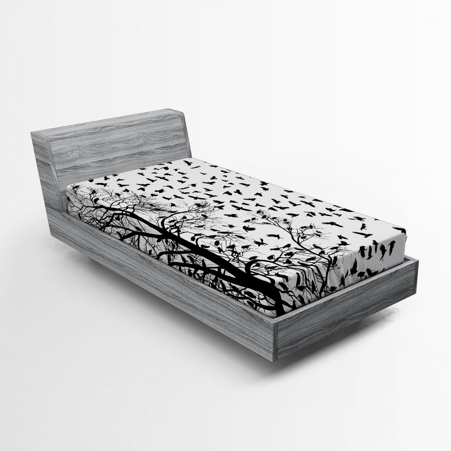 Twin Black and White Soccer Print Microfiber Fitted Sheet