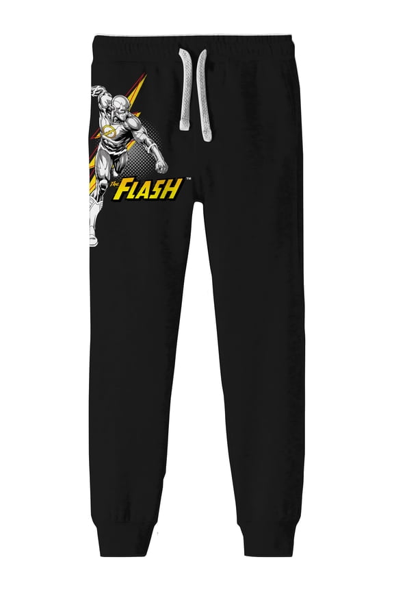 Black & White Flash Youth Boy's Black Sweatpants-Medium