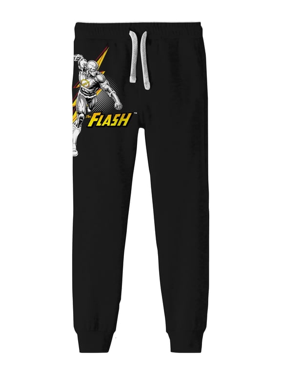 Black & White Flash Youth Boy's Black Sweatpants-Small