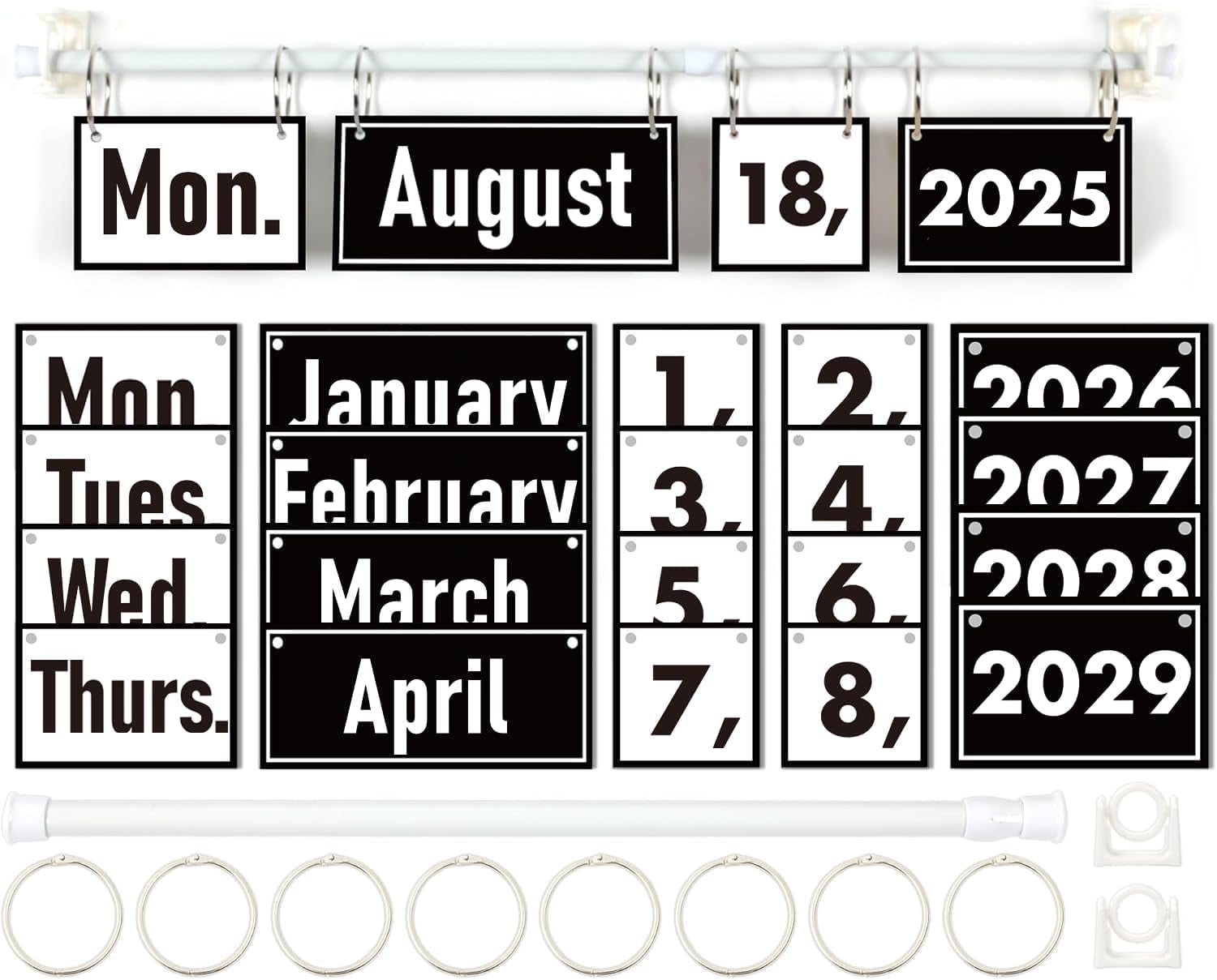 Black White Flip Calendar for Classroom Bulletin Board Set Black White Black White Flip Calendar for Classroom Bulletin Board Set Black White