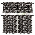 thumbnail image 1 of Black White Floral Kitchen Curtains Sets for Windows 36 Inch Length, Farmhouse Vintage Botanical Leaves Rod Pocket Window Treatments Tier Curtains and Valances Set for Bedroom/Bathroom, 1 of 8