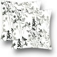 thumbnail image 1 of Black White Floral Pillow Covers Set of 2 Grey Flower Throw Pillow Cover Soft Elegant Accent Decorative Couch Cushion Cover for Bed Living Room Chair Outdoor Waterproof Sofa Pillowcases 18x18 Inch, 1 of 6