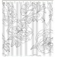 thumbnail image 1 of Black White Floral Shower Curtain Rose Flowers Blossom Plant Bathroom Curtains, Machine Washable, Water-Repellent 60"W x 72"L (Pack of 1), 1 of 6