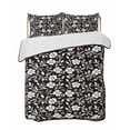 thumbnail image 1 of Black White Floral Summer Quilt Set Full Size,Soft Microfiber Quilted Bedding Set with 2 Pillow Shams,Farmhouse Vintage Botanical Leaves Lightweight All Season Bedspread Coverlet for Bedroom 78"x90", 1 of 6