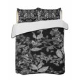 thumbnail image 1 of Black and White Floral Summer Quilt Set Twin Size,Soft Quilted Bedding Set with 2 Pillow Shams,Modern Oil Painting Abstract Art Lightweight All Season Bedspread Coverlet for Bedroom 68"x86", 1 of 6