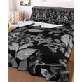 thumbnail image 1 of Black and White Floral Twin Size Down Alternative Comforter, Lightweight Comforter Quilt Bedding Set with Pillow Shams Modern Oil Painting Abstract Art All Seasons Bed Comforter Duvet Insert 68"x86", 1 of 7