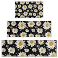 thumbnail image 1 of Black White Flower Pattern Kitchen Rugs Sets Of 3,Kitchen Runner Rugs Non Skid Washable,Decorative Kitchen Floor Mats for Kitchen,Sink,Laundry,17"x30"+ 17"x47" + 17"x59", 1 of 6
