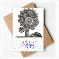 thumbnail image 1 of Black White Flower Sunflower Welcome Back Greeting Cards Envelopes Blank, 1 of 4