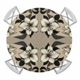 thumbnail image 1 of Black White Flowers Elastic Fitted Round Table Cover Vintage Floral Waterproof Outdoor Tablecloth for Holiday Party, Picnic, Patio & Dining Fits Tables Up to 36"-44", 1 of 8