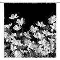 thumbnail image 1 of Black and White Flowers Shower Curtain Vintage Rustic Blooming Floral Herbs Abstract Petals Spring Plant Line Shadow Fabric Bathroom Decor Set with Hooks(36" WX70 H), 1 of 3
