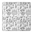 thumbnail image 1 of Black and White Football Elements Pattern Square Fitted Tablecloth with Elastic Edge,Square Table Cover,Washable Elastic Table Cover for Home Kitchen Party Decor 36"x36", 1 of 6