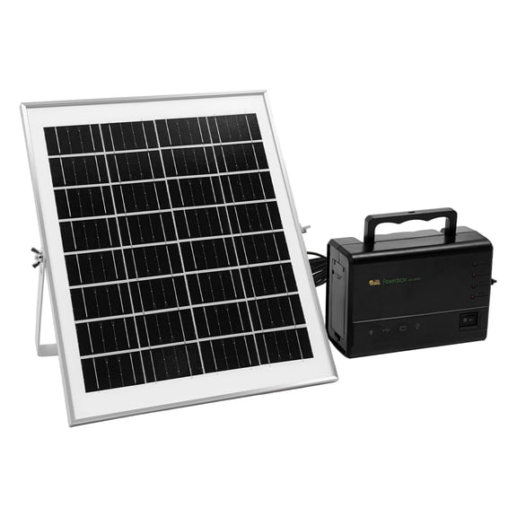 Freestanding Black White Solar Power Inverter Set, Dual AC Solar Charging with Indicator Lights, Works for 1524 inch DC TV Off-Grid Lighting