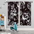 thumbnail image 1 of Black White Gaming Boys Curtains Gamer Video Games Controller Gamepad Modern Graffiti Cool Funny Rod Pocket for Kids Teens Men Bedroom Living Room Treatment Fabric 2 Panels 42Wx63H Inch, 1 of 5