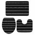 thumbnail image 1 of Black White Geometric Bath Mat 3 Piece Bathroom Rug Set, Modern Striped Plaid Abstract Art Non Slip Bath Rug Contour Mat and Toilet Lid Cover, Absorbent Shower Mats Soft Bath Rugs and Mats Sets, 1 of 8