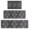thumbnail image 1 of Black and White Geometric Boho Pattern Kitchen Rugs Sets Of 3,Kitchen Runner Rugs Non Skid Washable,Decorative Kitchen Floor Mats for Kitchen,Sink,Laundry,17"x30"+ 17"x47" + 17"x59", 1 of 6