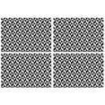 thumbnail image 1 of Black White Geometric Checkered Pattern Summer Placemats Table Placemats Set Of 4-Linen Kitchen Washable Placemats Table Mats 11.8"x17.7" Non-Slip Heat Resistant, 1 of 6