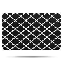 Black and White Geometric Lattice Pattern Bathroom Rugs Mat,Non Slip Microfiber Bathroom Rug,Rubber Backing,Soft Bathroom Mats for Bathroom Floor,Tub and Shower,17x27in(43x68cm)