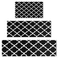 thumbnail image 1 of Black and White Geometric Lattice Pattern Kitchen Rugs Sets Of 3,Kitchen Runner Rugs Non Skid Washable,Decorative Kitchen Floor Mats for Kitchen,Sink,Laundry,17"x30"+ 17"x47" + 17"x59", 1 of 6