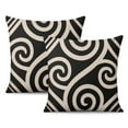 thumbnail image 1 of Black and White Geometric Lines Of Borders Decor Throw Pillow Covers 18 X 18 Inch, Set Of 2, Linen Study Sofa Cushion Cover Indoor Living Room Home Decor, 1 of 7