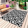 thumbnail image 1 of Black White Geometric Outdoor Rug 3x5 Ft, Non Slip Washable Area Rug, Modern Abstract Art Patio Rugs Carpet Runner, Large Floor Mat for Indoor/Outdoor Deck Porch Camping, 1 of 8