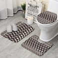 thumbnail image 1 of Black White Geometric Pattern Bathroom Rugs Sets 3 Piece,Toilet Cover Set,Absorbent Non Slip Bathroom Mats Sets with U-Shaped Contour Rug Toilet Rug Set, 1 of 5