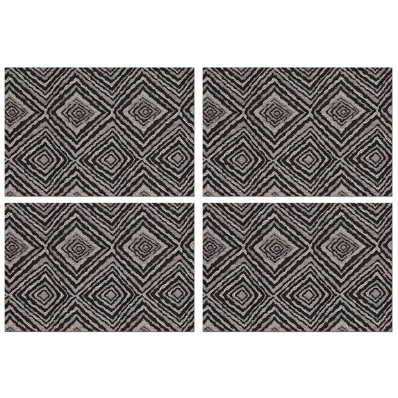 Black and White Geometric Pattern Summer Placemats Table Placemats Set Of 4-Linen Kitchen Washable Placemats Table Mats 11.8"x17.7"Non-Slip Heat Resistant