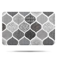 thumbnail image 1 of Black and White Geometric Quatrefoil Pattern Bathroom Rugs Mat,Non Slip Microfiber Bathroom Rug,Rubber Backing,Soft Bathroom Mats for Bathroom Floor,Tub and Shower,17x27in(43x68cm), 1 of 5