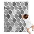 thumbnail image 1 of Black and White Geometric Quatrefoil Pattern Blanket,Comfortable Soft Lamb Wool Throw Blanket,All Season,Warm Lightweight Blankets for Sofa Bed Couch Living Room Chair,30"x40", 1 of 4