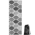 thumbnail image 1 of Black and White Geometric Quatrefoil Pattern Hot Yoga Mat Towel Non Slip for Hot Yoga - Quick-Drying Yoga Mat Cover with 4 Corner Pockets with Travel Bag - Hot Yoga Towel Non Slip 70"x26", 1 of 6