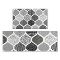 thumbnail image 1 of Black and White Geometric Quatrefoil Pattern Kitchen Rugs Sets Of 2,Anti Fatigue Kitchen Mat Rugs Non Slip Washable,Decorative Kitchen Floor Mats for Kitchen,Sink,Laundry,17"x30"+17"x47", 1 of 7