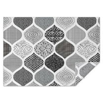 Black and White Geometric Quatrefoil Pattern Rectangle Tablecloth 60"x84",Waterproof Polyester Rectangle Table Cloth, Wipeable Spillproof Polyester Tablecloth for Dining, Camping, Indoor and Outdoor