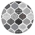 thumbnail image 1 of Black and White Geometric Quatrefoil Pattern Round Fitted Tablecloth with Elastic Edge,Dining Table Cover Waterproof,Outdoor Round Tablecloth for Camping,Dining,Indoor and Outdoor, 1 of 7