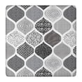 thumbnail image 1 of Black and White Geometric Quatrefoil Pattern Square Fitted Tablecloth with Elastic Edge,Square Table Cover,Washable Elastic Table Cover for Home Kitchen Party Decor 36"x36", 1 of 6